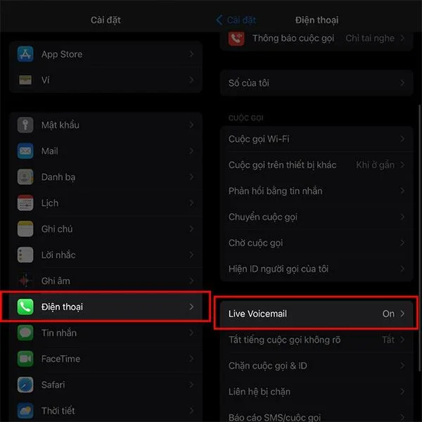 Arahan untuk mengaktifkan Mel Suara Langsung pada iOS 17