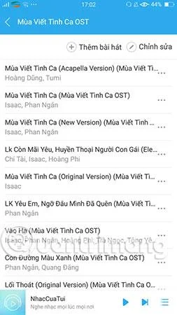 Cómo descargar la lista de reproducción completa de Nhaccuatui a tu teléfono