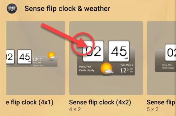 Cara memasang widget cuaca dan jam HTC pada Android