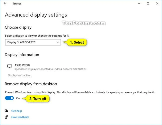 Gestion des moniteurs dans Windows 10
