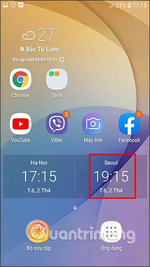 Cómo mostrar 2 zonas horarias en teléfonos Samsung