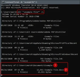 Bagaimana untuk mencari dan membuka fail menggunakan Prompt Perintah