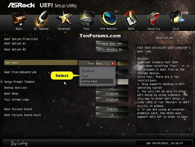 Comment activer/désactiver le démarrage rapide dans les paramètres du micrologiciel UEFI sous Windows