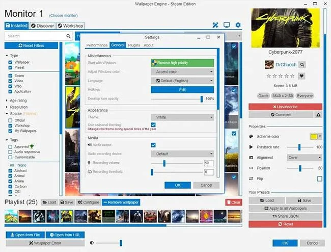 Pasang skrin dinamik dan kertas dinding animasi pada Windows