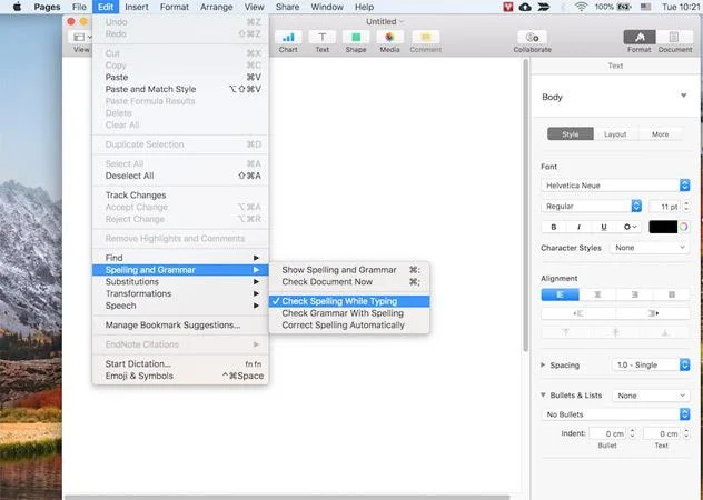 Bagaimana untuk mematikan ejaan auto-betul pada Macbook
