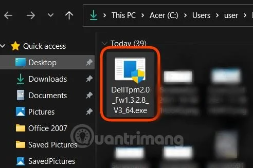ダウンロードファイルの実行
