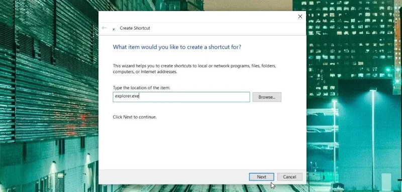 สร้างทางลัด File Explorer