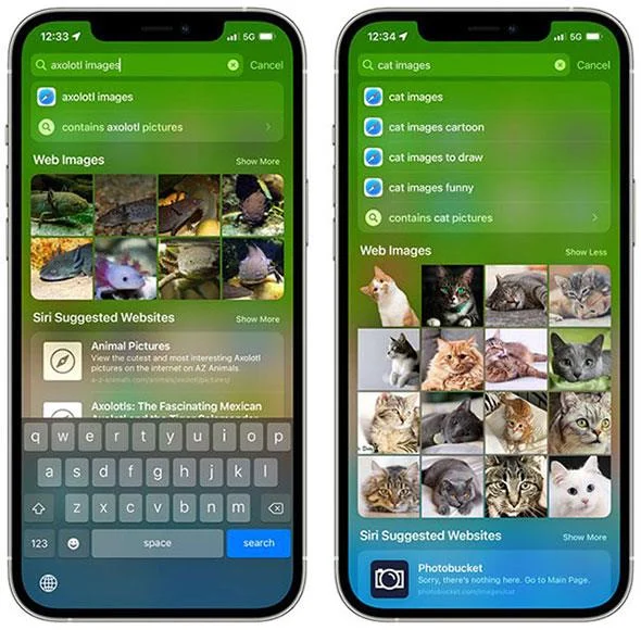 Penambahbaikan baharu pada Spotlight pada iOS 15