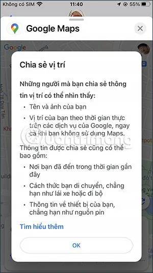 Cara menghantar lokasi Peta Google masa nyata pada iPhone