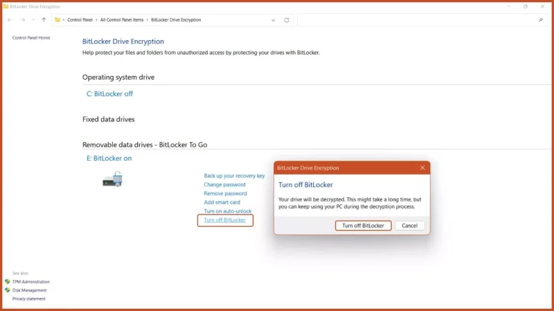 Hoe Bitlocker uit te schakelen op Windows 11