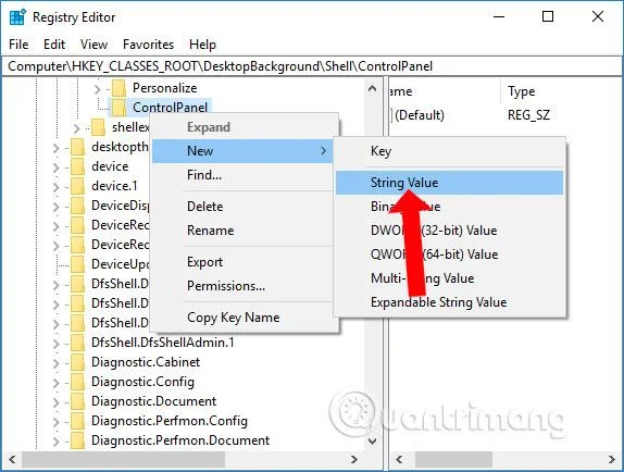Cara membuat Senarai Panel Kawalan dalam menu klik kanan