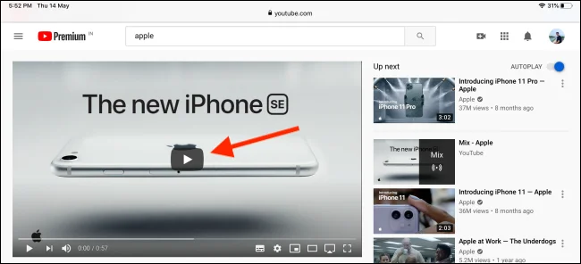 Cara menonton video Youtube dalam mod Picture-in-Picture pada iPad