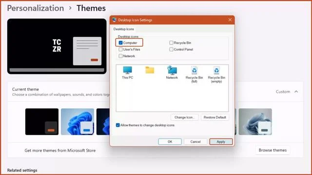 Bu Bilgisayarın Windows 11'de Masaüstüne nasıl getirileceğine ilişkin talimatlar