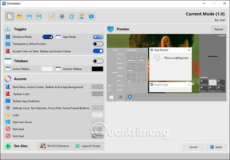 WinPaletter kullanarak Windows'ta Başlat düğmesinin rengi nasıl değiştirilir?