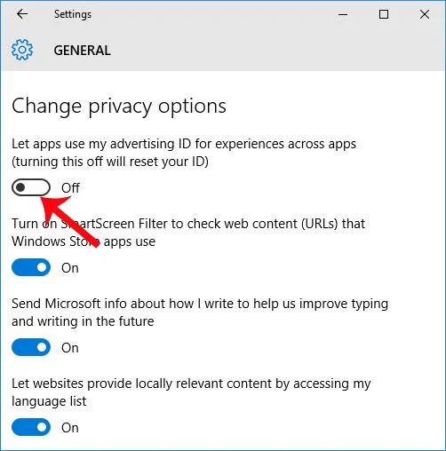 Bagaimana untuk menyekat jenis iklan pada Windows 10