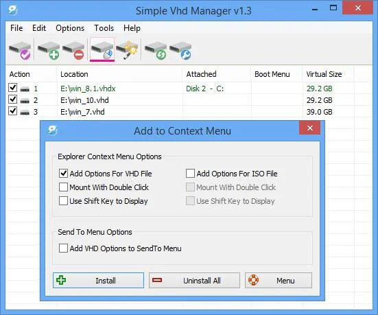 Simple VHD Manager'ın nasıl kullanılacağına ilişkin talimatların tamamı