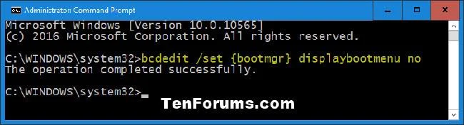 Windows 10のF8アドバンスブートオプションを無効にする方法