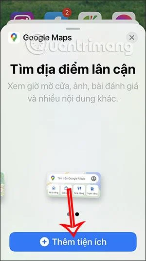 Bagaimana untuk menambah widget Peta Google pada skrin iPhone