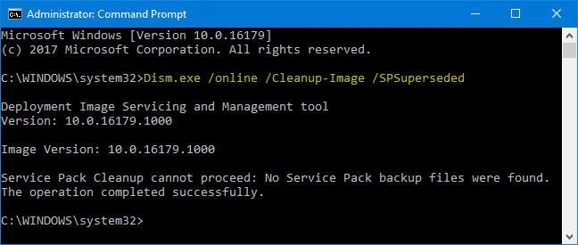 Padam folder WinSxS untuk mengosongkan ruang Windows