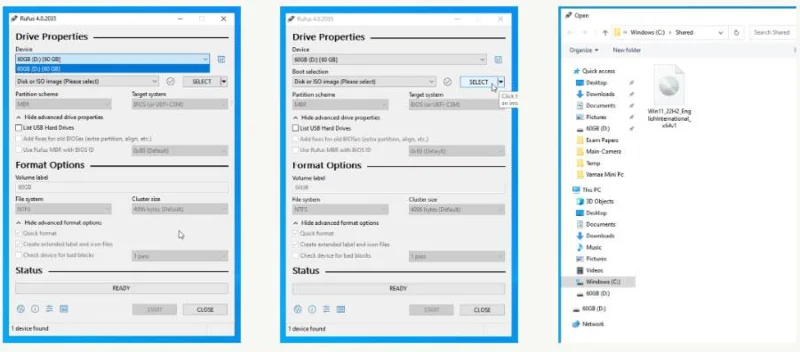 Windows 11 uitvoeren op een oude pc met Windows To Go en Rufus