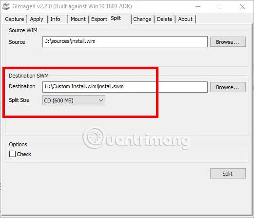 Comment diviser un fichier Install.wim de plus de 4 Go