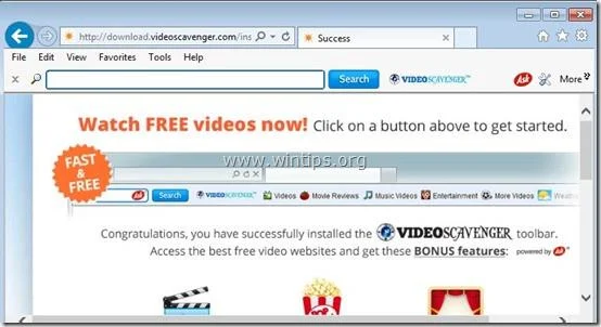 Berikut ialah cara untuk mengalih keluar perisian iklan VideoScavenger Toolbar