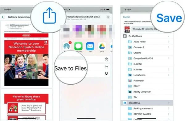 Bagaimana untuk menyimpan e-mel sebagai fail PDF pada iPhone