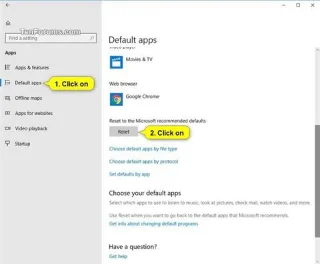 Windows 10da dosya türleri için varsayılan ilişkilendirme uygulamaları nasıl geri yüklenir