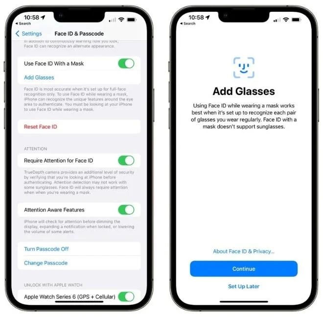 Bagaimana untuk membuka kunci ID Wajah apabila memakai topeng pada iOS 15.4