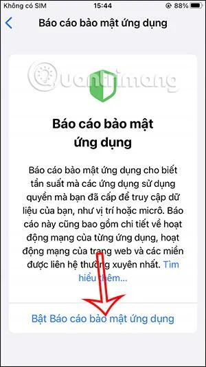Cara mendayakan pelaporan keselamatan apl iPhone