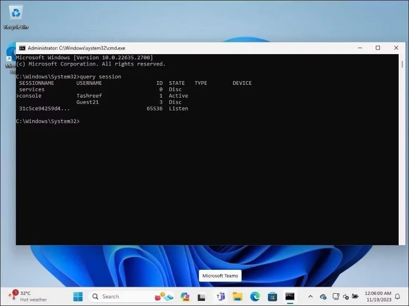 Hoe u zich afmeldt bij andere gebruikers op Windows 11