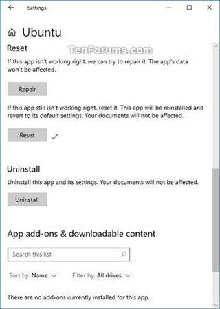 Windows 10da Linux için Windows Alt Sistemi (WSL) dağıtımının kaydı nasıl silinir ve sıfırlanır