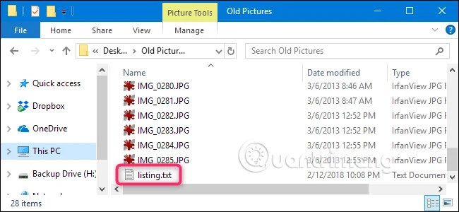 Windows'ta bir klasördeki dosyaların listesi nasıl yazdırılır veya kaydedilir?