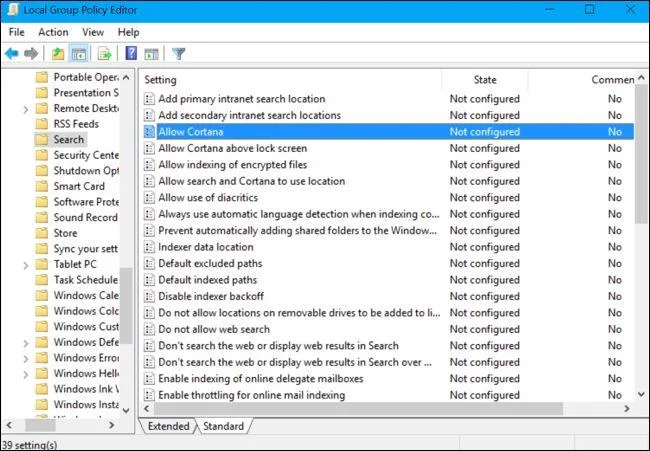 Matikan Cortana pada Windows 10