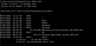 Windowsta ls komutuna eşdeğer seçenek nasıl kullanılır?