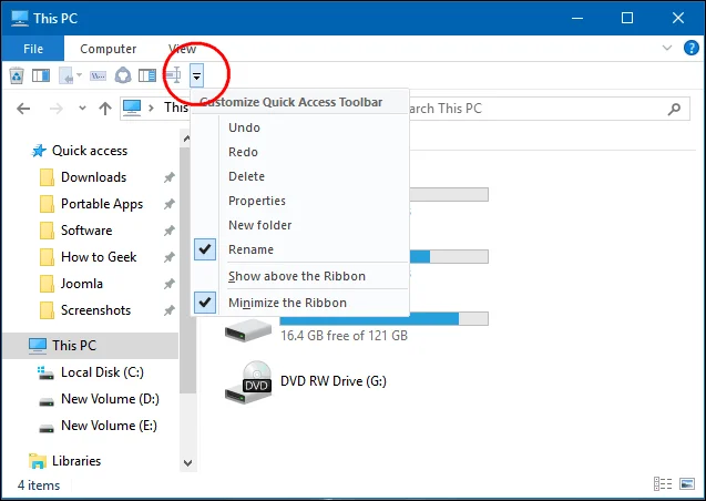 Ketahui tentang Bar Alat Akses Pantas pada Windows 10