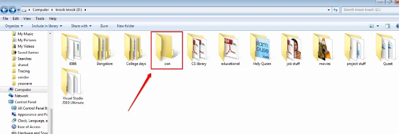 Gunakan CMD untuk mencipta folder "tidak boleh padam" pada Windows