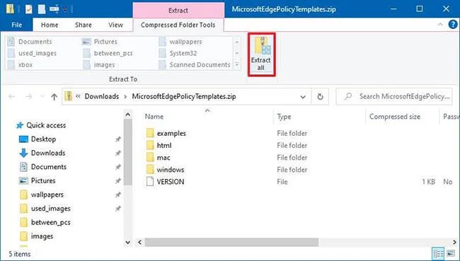 So installieren Sie die Microsoft Edge-Gruppenrichtlinienvorlage unter Windows 10