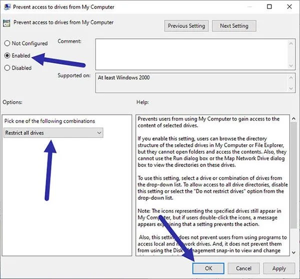 Bagaimana untuk menyekat pengguna daripada mengakses pemacu untuk keselamatan dalam Windows