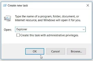 ใช้งาน File Explorer ใน Task Manager