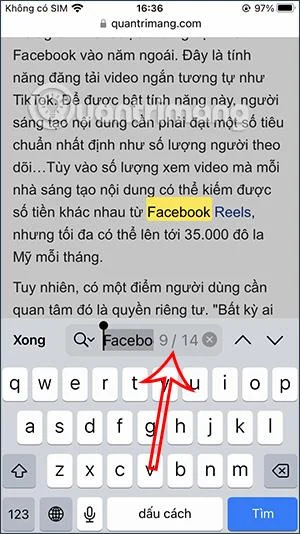 Bagaimana untuk mencari perkataan dengan cepat pada iPhone Safari