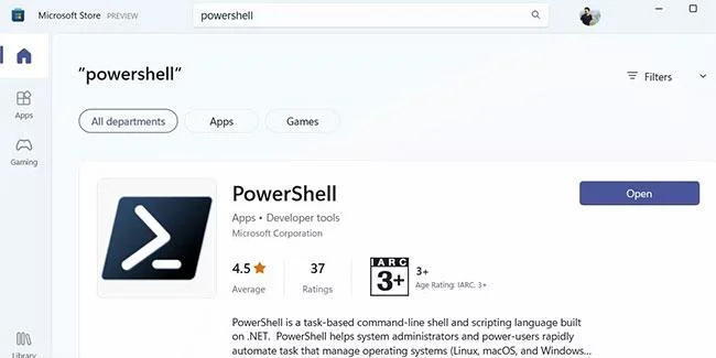 PowerShell su Microsoft Store