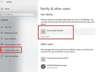 Windows 10da Microsoft Aile Güvenliği özellikleri nasıl kurulur