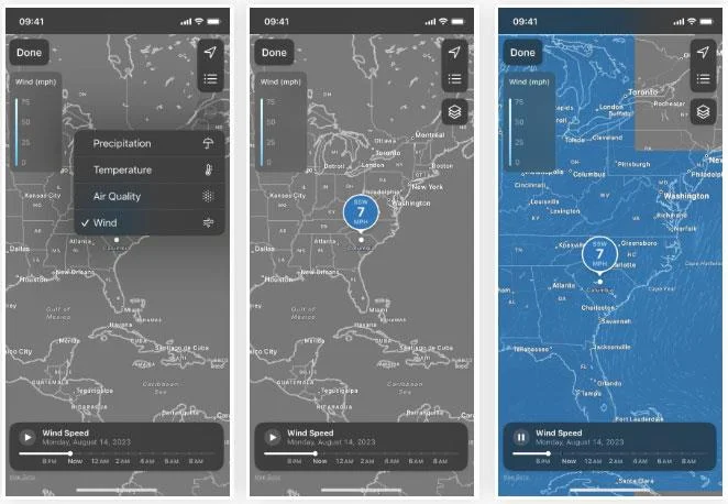 iOS 17のWeather天気アプリの新機能