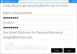 PassBox: gratis wachtwoordbeheerder en generator voor Windows 10/8/7