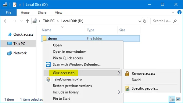 Comment supprimer le menu contextuel «&nbsp;Donner accès à&nbsp;» sous Windows 10
