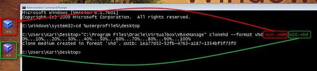 Conversion réussi du VMDK en VHD