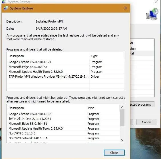 Apakah yang dilakukan oleh Pemulihan Sistem dalam Windows 10?