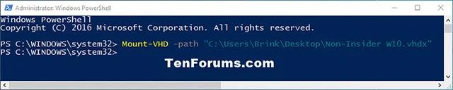 Windows 10 で VHD および VHDX ファイルを添付および分離する方法