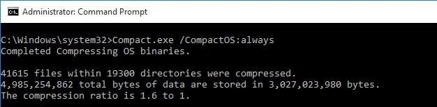 Apakah ciri OS Kompak pada Windows 10?
